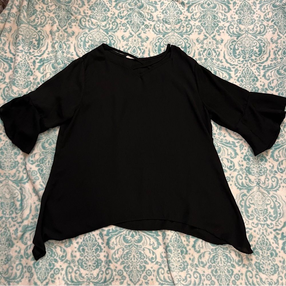 MUST GO!! Lida Collection Black V Neck Cross Blouse